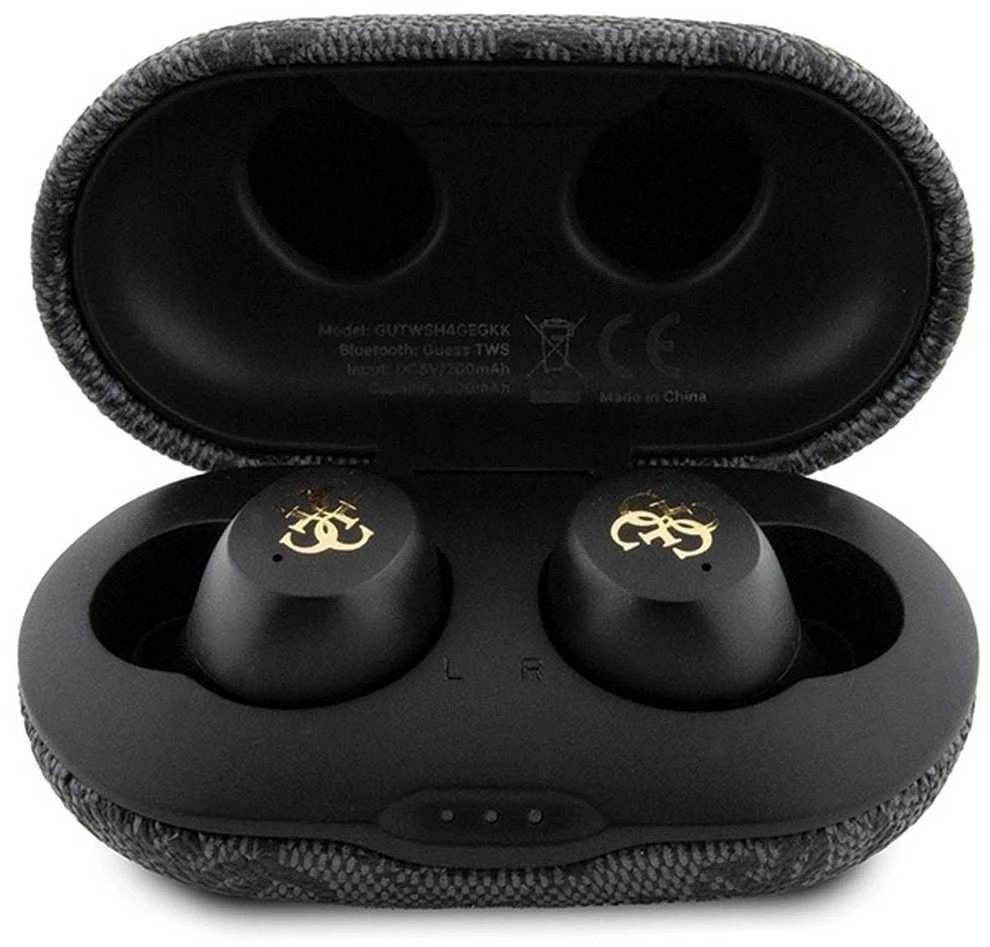 Ausinės Bluetooth TWS ENC Guess 4G Metal GUTWSP4EGK juodos spalvos