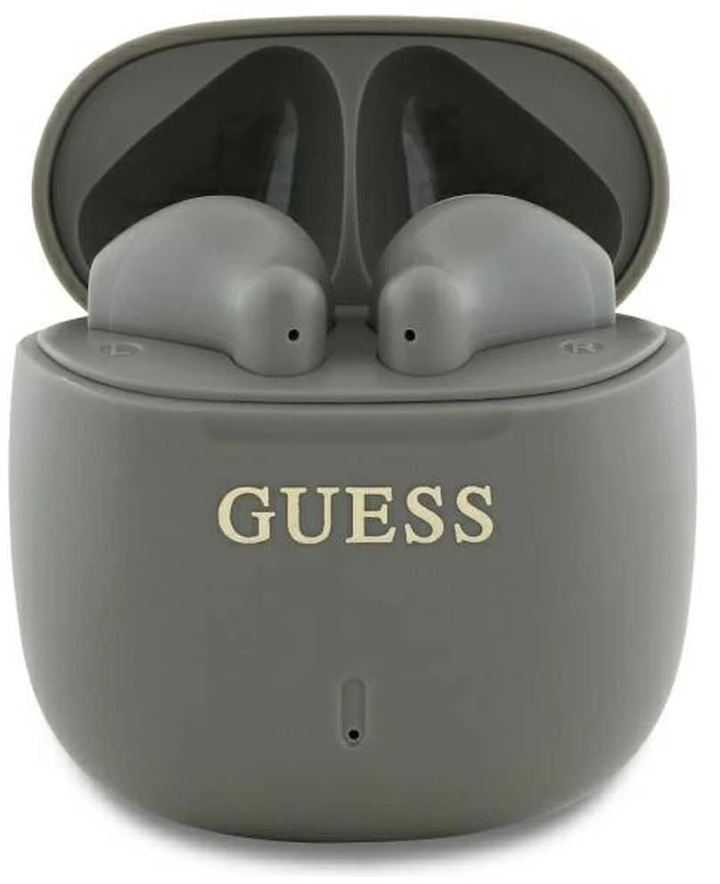 Guess Bluetooth ausinės GUTWSJ14ESGE TWS + įkrovimo stotelė taupe Printed Classic Logo
