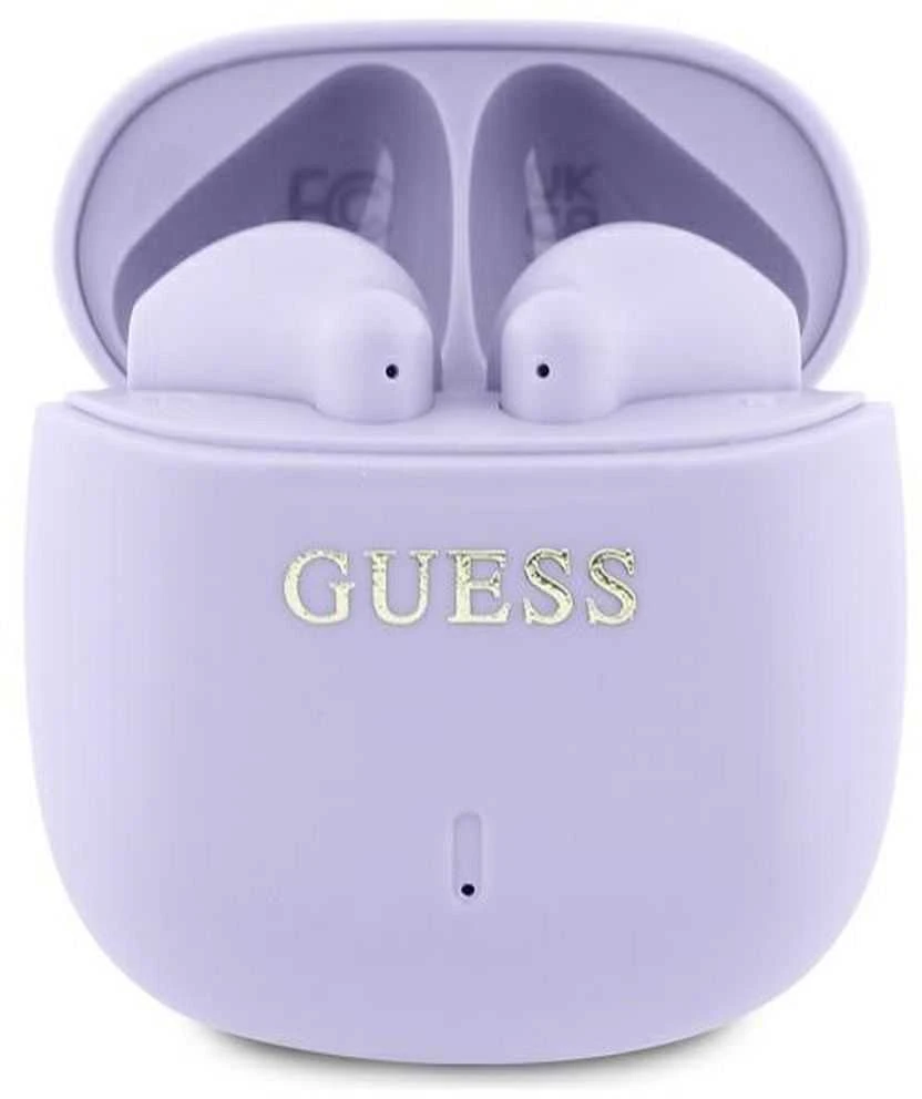 Guess TWS ausinės su įkrovimo dėklu, violetinės