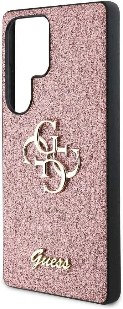 Dėklas Guess Fixed Glitter Big 4G Metal Logo Samsung Galaxy S25 Ultra rožinės spalvos