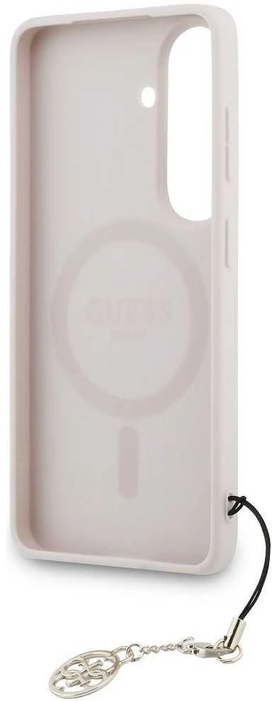 Dėklas Guess 4G Classic Logo Charm MagSafe skirtas Samsung Galaxy S26 pink