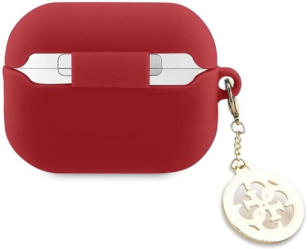 „Guess“ 3D guminis 4G deimantinis pakabukas – „AirPods Pro 2“ dėklas (Raudona)