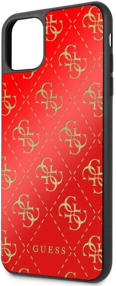 Guess dėklas, skirtas skirtas iPhone 11 Pro Max GUHCN654GGPRE raudonas kietas dėklas, skirtas 4G Double Layer Glitter