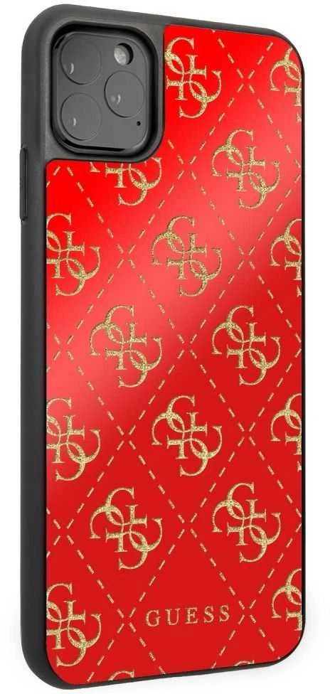 Guess dėklas, skirtas skirtas iPhone 11 Pro Max GUHCN654GGPRE raudonas kietas dėklas, skirtas 4G Double Layer Glitter