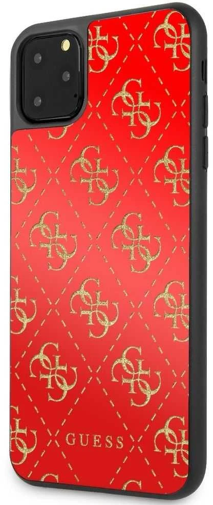Guess dėklas, skirtas skirtas iPhone 11 Pro Max GUHCN654GGPRE raudonas kietas dėklas, skirtas 4G Double Layer Glitter