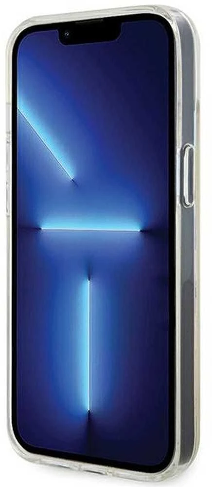 Guess GUHCP12MHDECMI Apple iPhone 12/12 Pro 6.1″ kietas dėklas IML Faceted Mirror Disco Iridescent