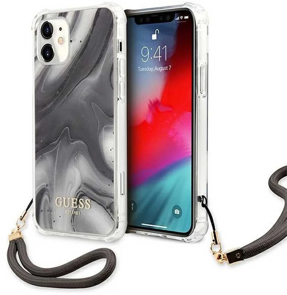 Dėklas GUESS GUHCP12SKSMAGR IPHONE 12 MINI 5.4 "GRAY/GRAY HARDCASE MARBLE COLLECTION