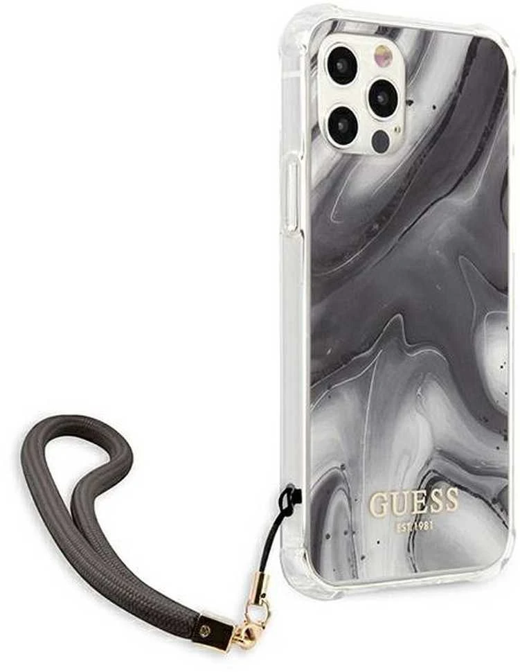 Dėklas GUESS GUHCP12LKSMAGR IPHONE 12 PRO MAX 6,7 "PILKOS/PILKOS KIETŲJŲ DĖLĖS MARMURO KOLEKCIJA