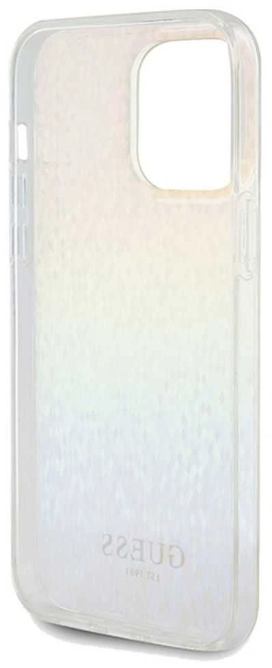 Guess GUHCP13LHDECMI Apple iPhone 13 Pro / 13 kietas dėklas IML Faceted Mirror Disco Iridescent