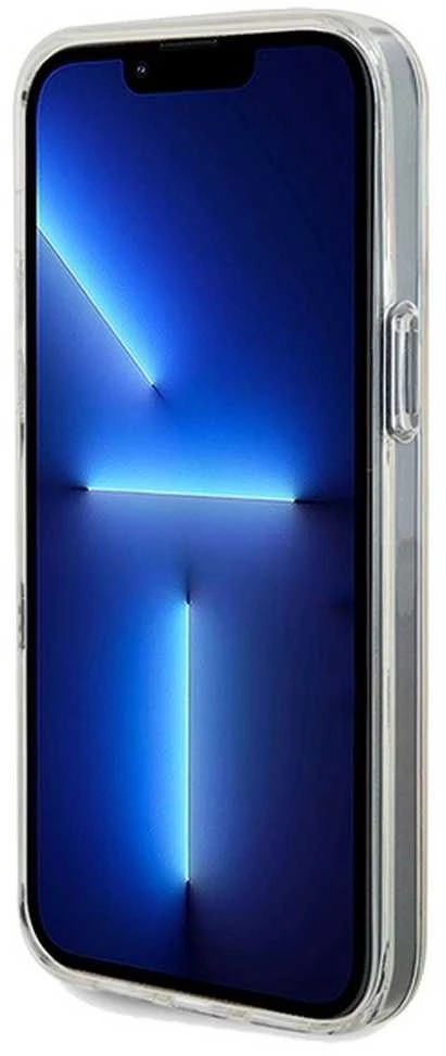 Guess GUHCP13LHDECMI Apple iPhone 13 Pro / 13 kietas dėklas IML Faceted Mirror Disco Iridescent