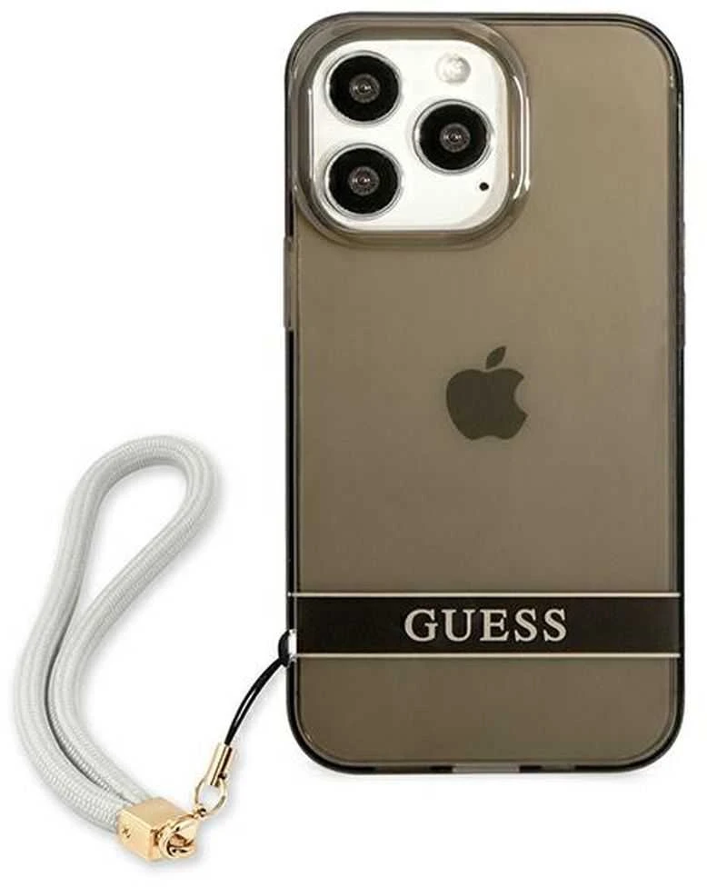 Dėklas GUESS GUHCP13LHTSGSK IPHONE 13 PRO / 13 6.1 "Juodas / Juodas HARDCASE TRANSLUENT STAP