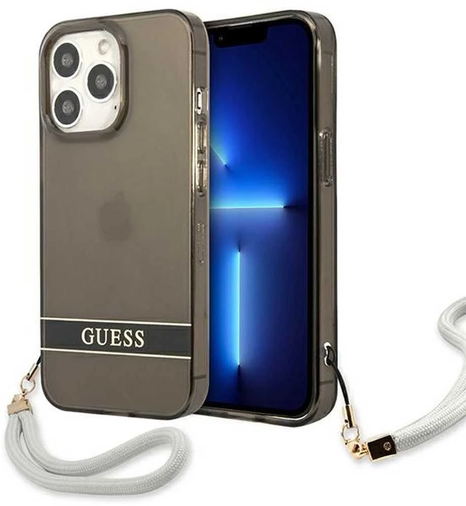 Dėklas GUESS GUHCP13LHTSGSK IPHONE 13 PRO / 13 6.1 "Juodas / Juodas HARDCASE TRANSLUENT STAP