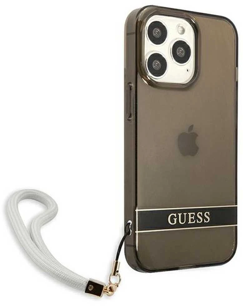 Dėklas GUESS GUHCP13LHTSGSK IPHONE 13 PRO / 13 6.1 "Juodas / Juodas HARDCASE TRANSLUENT STAP