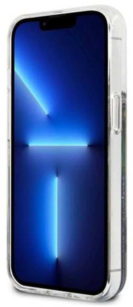 GUESS GUHCP13LLFLSB IPHONE 13 PRO / 13 6.1 "Mėlynas / Mėlynas HARDCASE FLOWER LIQUID GLITTER