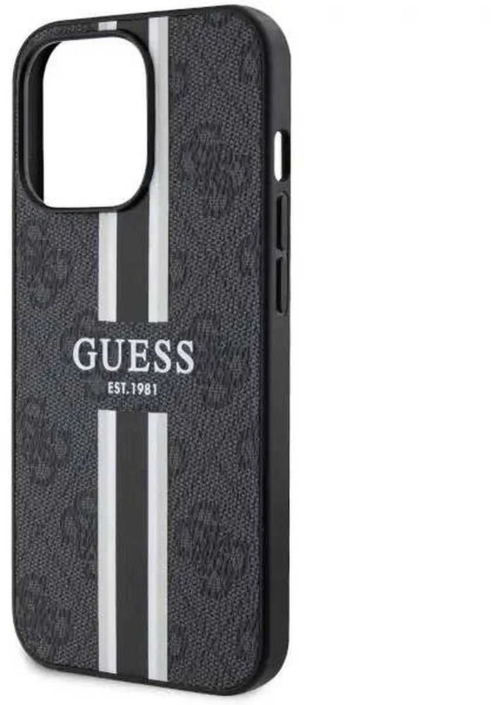 Dėklas GUESS GUHMP13LP4RPSK IPHONE 13 PRO / 13 6.1 "Juodas / Juodas HARDCASE 4G PRINTED STRIPES MAGSAFE