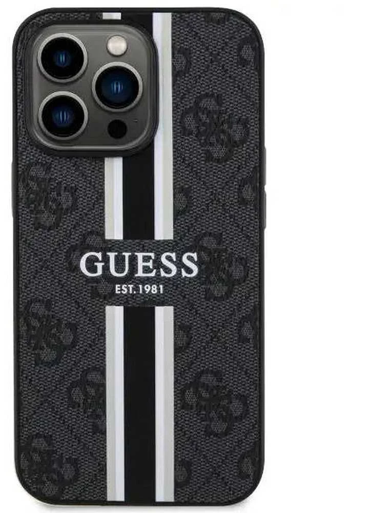 Dėklas GUESS GUHMP13LP4RPSK IPHONE 13 PRO / 13 6.1 "Juodas / Juodas HARDCASE 4G PRINTED STRIPES MAGSAFE