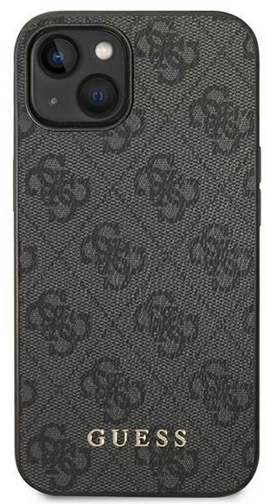 Apple iPhone 14 Guess Dėklas 4G Metal Gold Logo pilkos spalvos