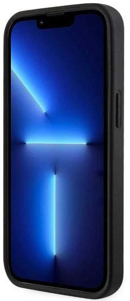 Guess telefono dėklas iPhone 14 6,1 GUHMP14SHGCFSEK juodas hard telefono dėklas GCube Stripes MagSafe