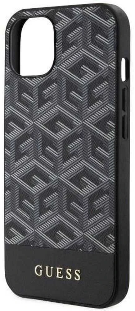 Guess telefono dėklas iPhone 14 6,1 GUHMP14SHGCFSEK juodas hard telefono dėklas GCube Stripes MagSafe