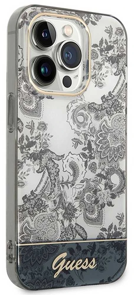 Dėklas GUESS GUHCP14LHGPLHG IPHONE 14 PRO 6.1 "GRAY/GRAY HARDCASE PORCELAIN COLLECTION