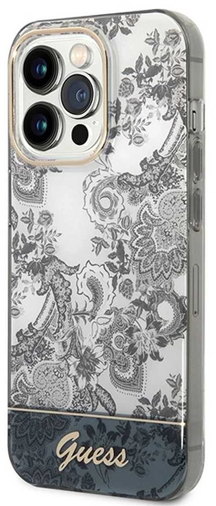 Dėklas GUESS GUHCP14LHGPLHG IPHONE 14 PRO 6.1 "GRAY/GRAY HARDCASE PORCELAIN COLLECTION
