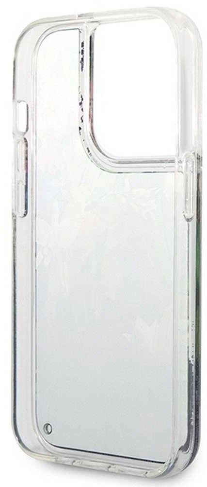 Dėklas GUESS GUHCP14LLFLSB IPHONE 14 PRO 6.1 "Mėlynas/Mėlynas HARDCASE FLOWER LIQUID GLITTER