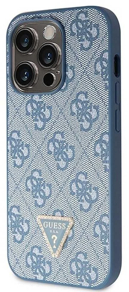 Guess GUHCP14LP4TDSCPB iPhone 14 Pro 6.1″ mėlynas kietas dėklas Crossbody 4G Metal Logo