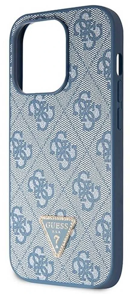 Guess GUHCP14LP4TDSCPB iPhone 14 Pro 6.1″ mėlynas kietas dėklas Crossbody 4G Metal Logo