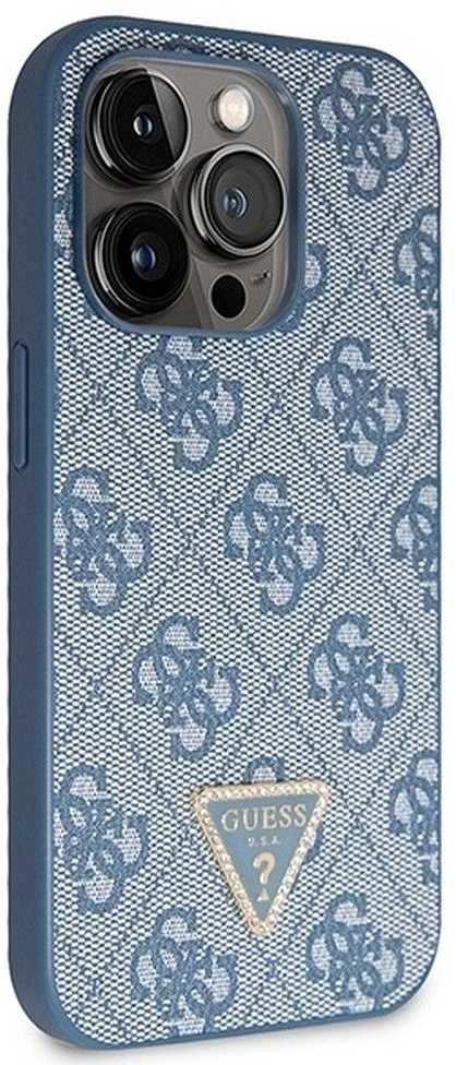 Guess GUHCP14LP4TDSCPB iPhone 14 Pro 6.1″ mėlynas kietas dėklas Crossbody 4G Metal Logo