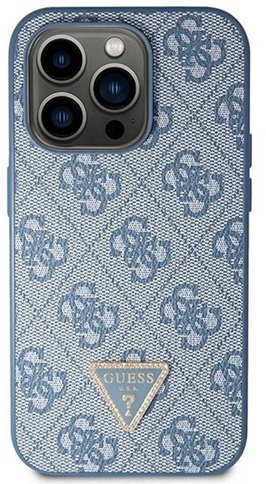 Guess GUHCP14LP4TDSCPB iPhone 14 Pro 6.1″ mėlynas kietas dėklas Crossbody 4G Metal Logo