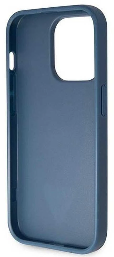 Guess GUHCP14LP4TDSCPB iPhone 14 Pro 6.1″ mėlynas kietas dėklas Crossbody 4G Metal Logo