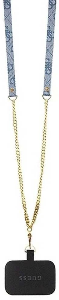 Guess GUHCP14LP4TDSCPB iPhone 14 Pro 6.1″ mėlynas kietas dėklas Crossbody 4G Metal Logo
