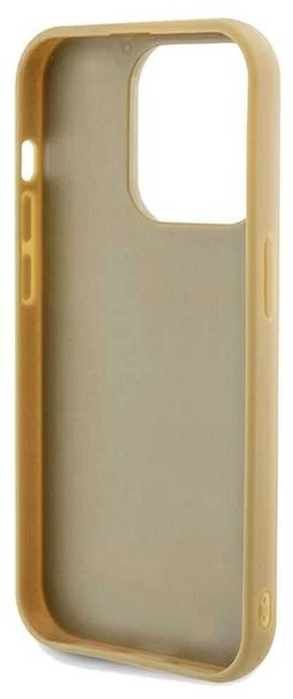 Guess GUHCP14LPMSDGSD Apple iPhone 14 Pro 6.1″ auksinis kietas dėklas Disco Metal Script
