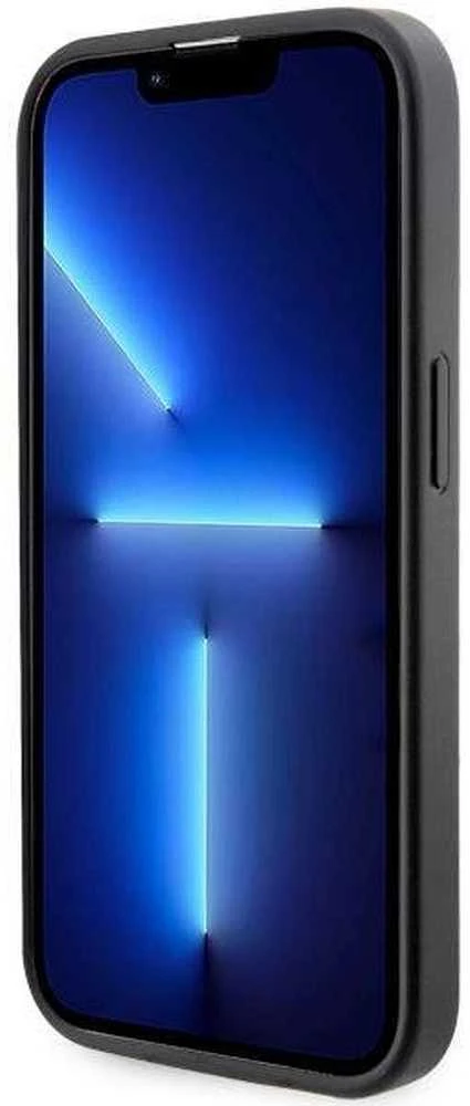 Guess GUHMP14LP4RPSK Apple iPhone 14 Pro 6.1″ juodos spalvos kietas dėklas 4G Printed Stripes MagSafe