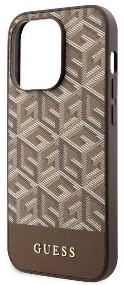 GUESS GUHMP14LHGCFSEW IPHONE 14 PRO 6.1 "RUDAS / RUDAS KIETAS DĖKLAS GCUBE STRIPES MAGSAFE
