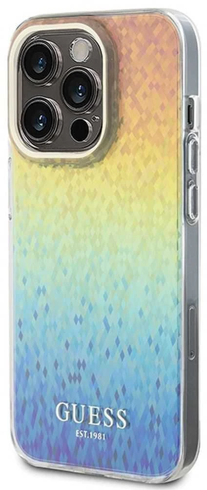 Guess GUHCP14XHDECMI Apple iPhone 14 Pro Max 6.7″ kietas dėklas IML Faceted Mirror Disco Iridescen