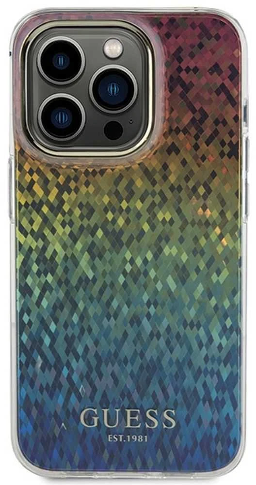 Guess GUHCP14XHDECMI Apple iPhone 14 Pro Max 6.7″ kietas dėklas IML Faceted Mirror Disco Iridescen