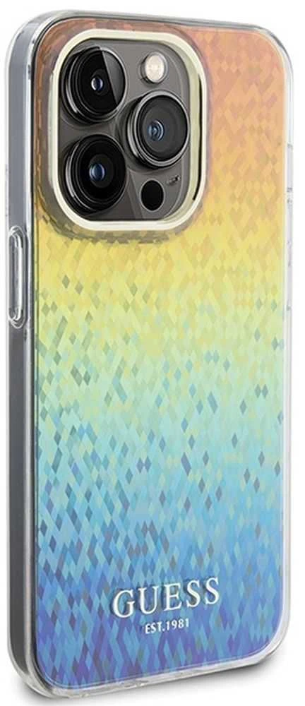 Guess GUHCP14XHDECMI Apple iPhone 14 Pro Max 6.7″ kietas dėklas IML Faceted Mirror Disco Iridescen