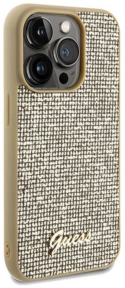 Dėklas GUESS GUHCP14XPMSDGSD IPHONE 14 PRO MAX 6,7 "GOLD / GOLD HARDCASE DISCO METAL SCRIPT