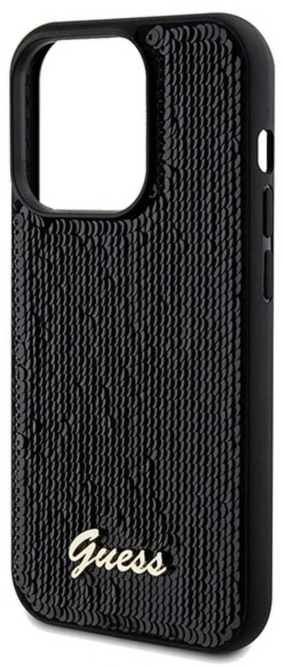 Apple iPhone 14 Pro Max Guess dėklas Sequin Script Metal (GUHCP14XPSFDGSK) juodos spalvos