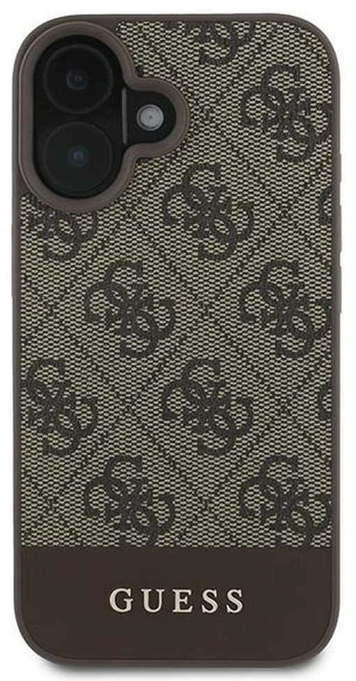 Guess GUHCP16MG4GLBR Apple iPhone 16 Plus 6.7″ rudos spalvos kietas dėklas 4G Bottom Stripe