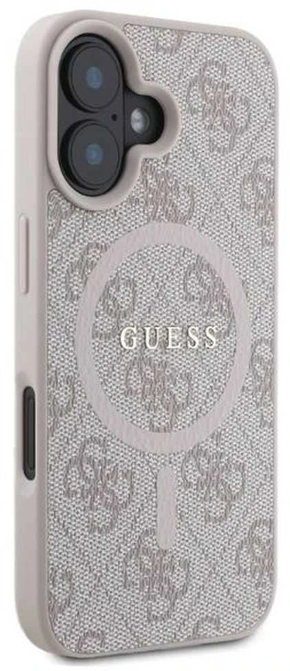 Guess PU Leather 4G Colored Ring MagSafe Apple iPhone 16 Pro Max dėklas telefonui juodos spalvos