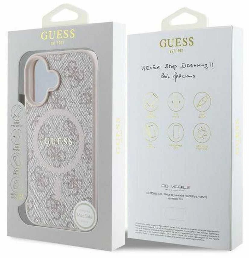 Guess PU Leather 4G Colored Ring MagSafe Apple iPhone 16 Pro Max dėklas telefonui juodos spalvos