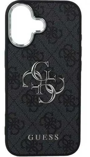 GUESS case for IPHONE 17 GUHCP17SP4G4SMCK (4G PU Odinis dėklas with Big 4G and Classic Logo and Sidabrinis Metal Camera Frame) juodas