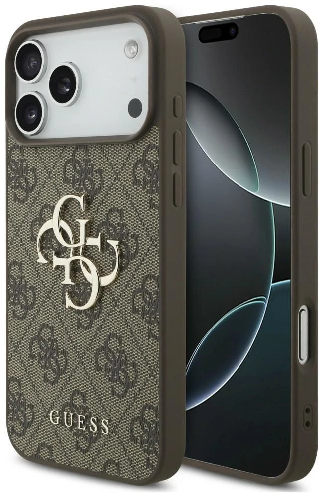 Guess 4G Big Logo dėklas, skirtas iPhone 17 Pro / 18 Pro – Rudas