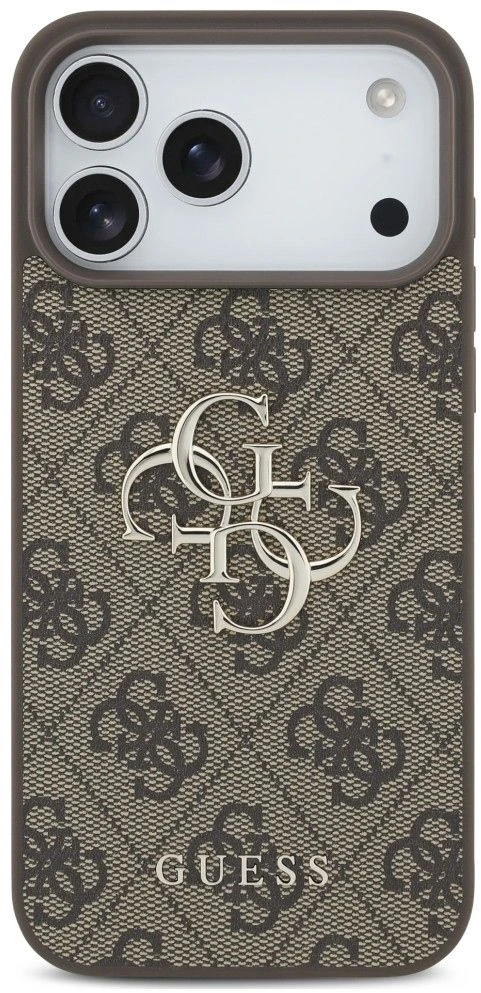 Guess 4G Big Logo dėklas, skirtas iPhone 17 Pro / 18 Pro – Rudas