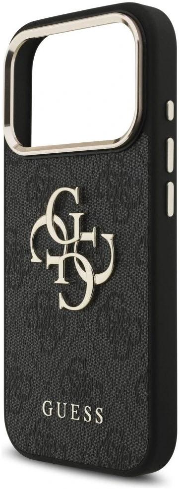 Dėklas GUESS case for IPHONE 18 Pro / 17 Pro GUE005483 (PU W/ Big 4G Classic Logo) juodas auksinis