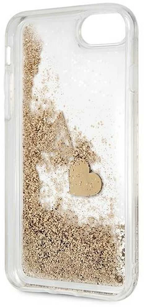 Guess GUOHCI8GLHFLGO Apple iPhone 7/8/SE 2020/SE 2022 auksinis kietas dėklas Glitter Charms