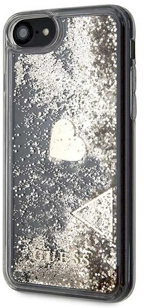 Guess GUOHCI8GLHFLGO Apple iPhone 7/8/SE 2020/SE 2022 auksinis kietas dėklas Glitter Charms
