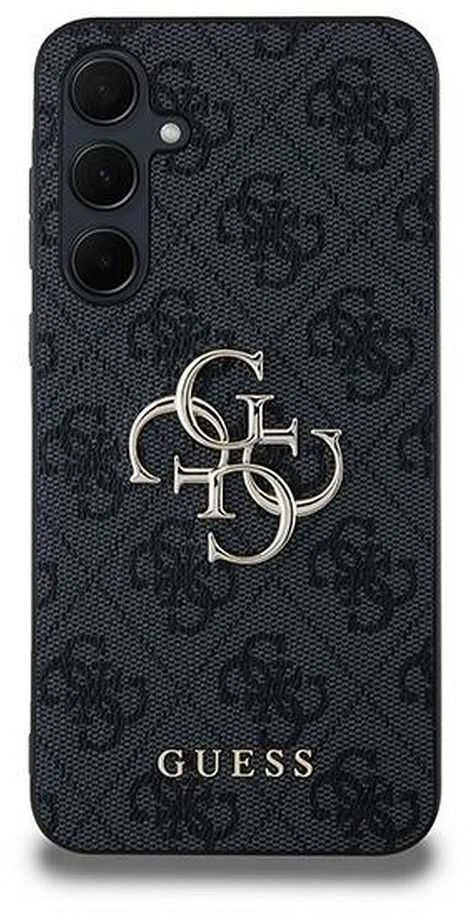 Guess GUHCSA354GMGGR A35 A356 juodos spalvos kietas dėklas 4G Big Metal Logo